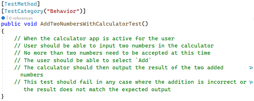 Example of a BDD test function