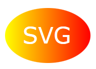 A screenshot of a canvas with a logo that reads &lsquo;SVG&rsquo; with yellow (left) to red (right) gradient